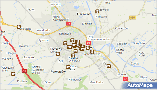 mapa Jarosławia, Jarosław na mapie Targeo