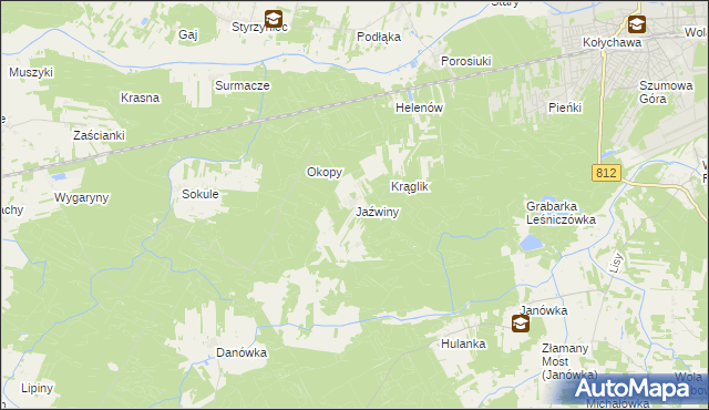 mapa Jaźwiny gmina Biała Podlaska, Jaźwiny gmina Biała Podlaska na mapie Targeo