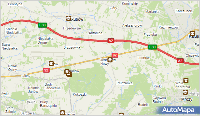 mapa Jędrzejów Nowy, Jędrzejów Nowy na mapie Targeo
