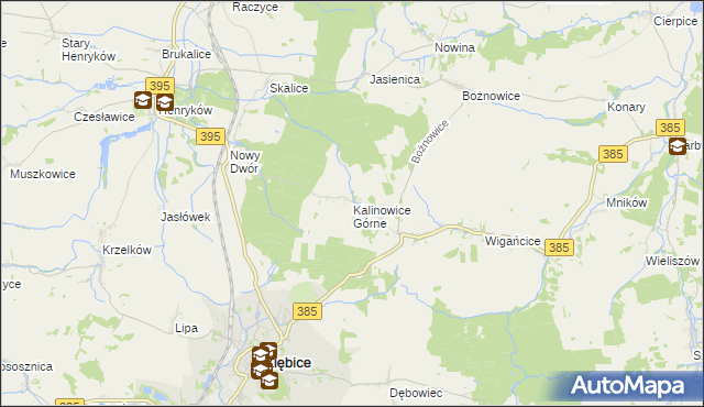 mapa Kalinowice Górne, Kalinowice Górne na mapie Targeo