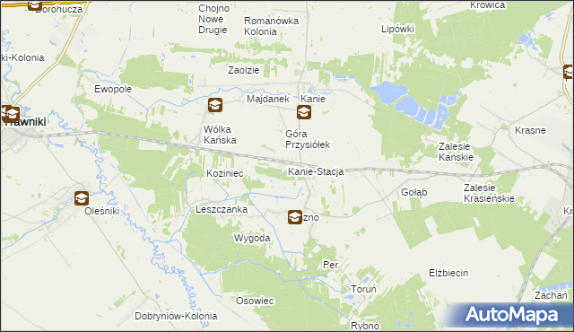 mapa Kanie-Stacja, Kanie-Stacja na mapie Targeo