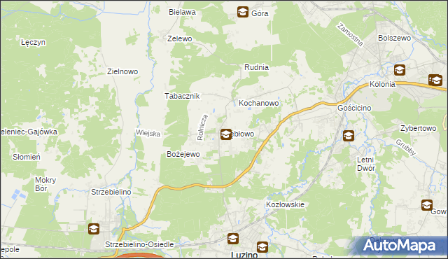 mapa Kębłowo gmina Luzino, Kębłowo gmina Luzino na mapie Targeo