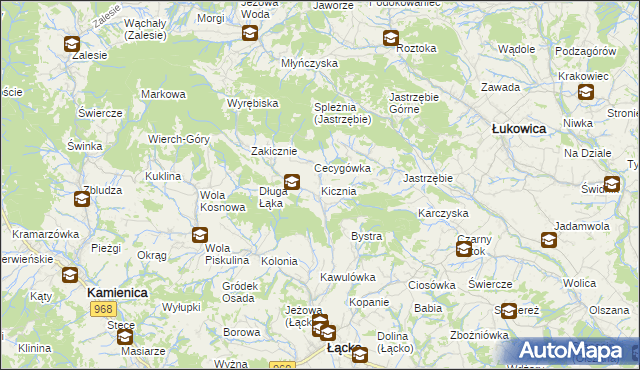 mapa Kicznia, Kicznia na mapie Targeo