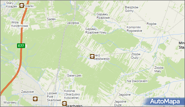 mapa Kierz Niedźwiedzi, Kierz Niedźwiedzi na mapie Targeo