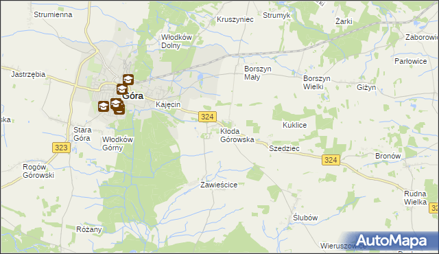 mapa Kłoda Górowska, Kłoda Górowska na mapie Targeo