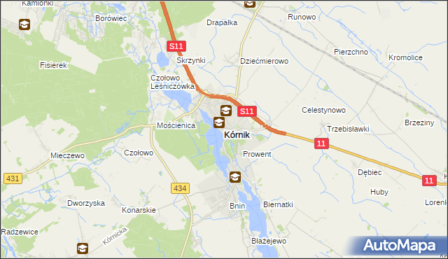 mapa Kórnik, Kórnik na mapie Targeo