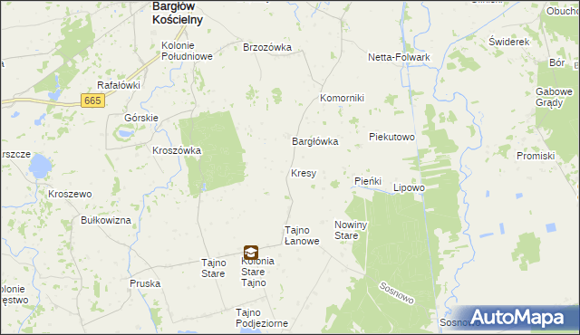 mapa Kresy gmina Bargłów Kościelny, Kresy gmina Bargłów Kościelny na mapie Targeo