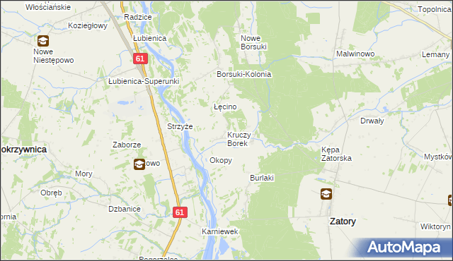 mapa Kruczy Borek, Kruczy Borek na mapie Targeo