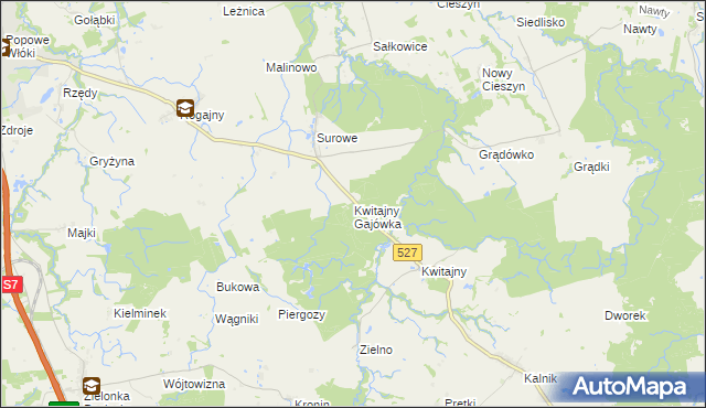 mapa Kwitajny Gajówka, Kwitajny Gajówka na mapie Targeo
