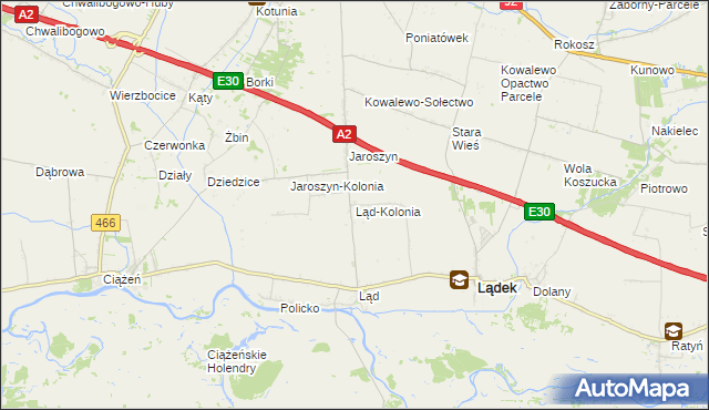 mapa Ląd-Kolonia, Ląd-Kolonia na mapie Targeo