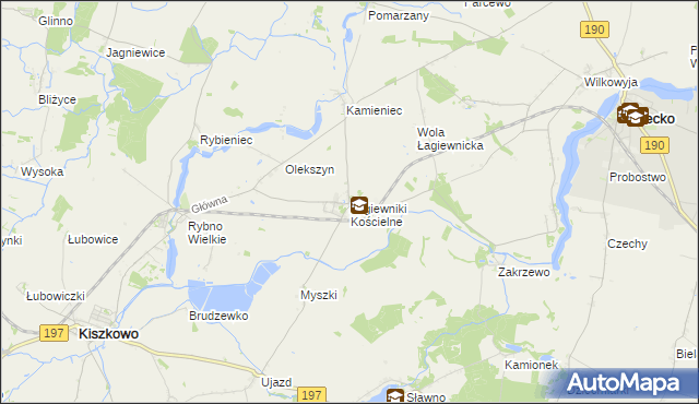 mapa Łagiewniki Kościelne, Łagiewniki Kościelne na mapie Targeo