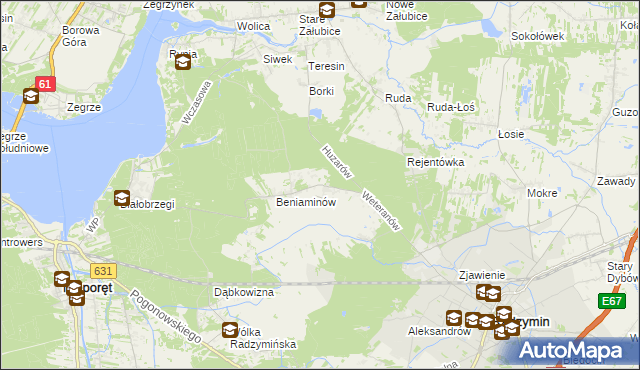 mapa Łąki gmina Radzymin, Łąki gmina Radzymin na mapie Targeo