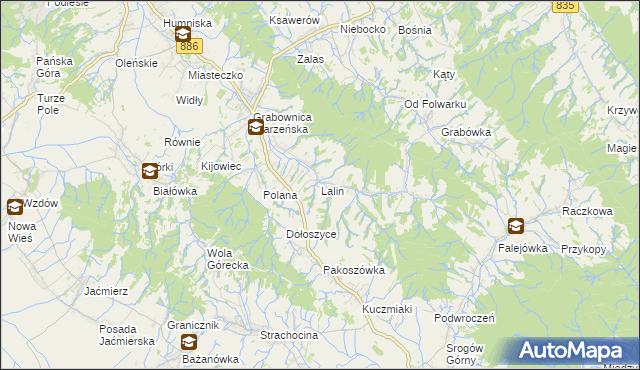 mapa Lalin, Lalin na mapie Targeo