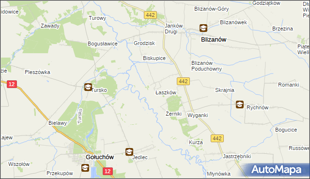 mapa Łaszków, Łaszków na mapie Targeo