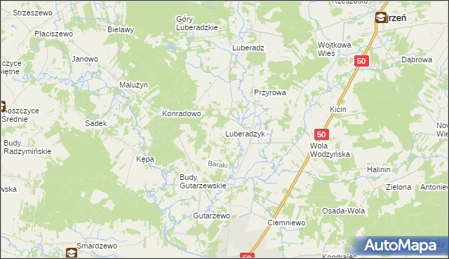 mapa Luberadzyk, Luberadzyk na mapie Targeo