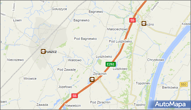 mapa Luszkówko, Luszkówko na mapie Targeo