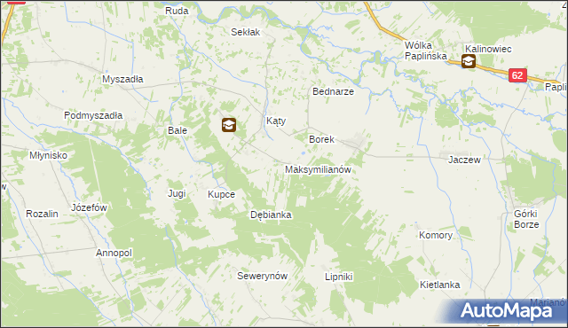 mapa Maksymilianów gmina Korytnica, Maksymilianów gmina Korytnica na mapie Targeo