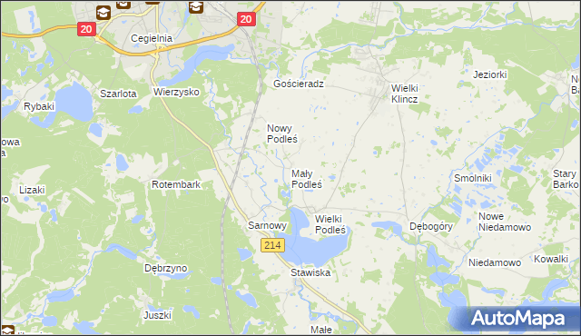 mapa Mały Podleś, Mały Podleś na mapie Targeo