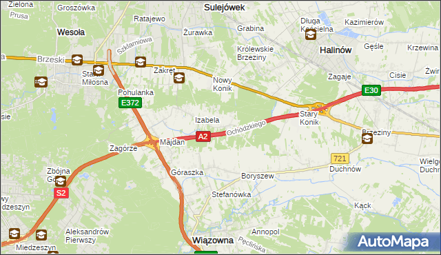 mapa Michałówek gmina Wiązowna, Michałówek gmina Wiązowna na mapie Targeo