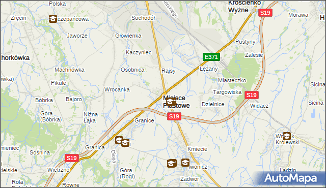 mapa Miejsce Piastowe, Miejsce Piastowe na mapie Targeo