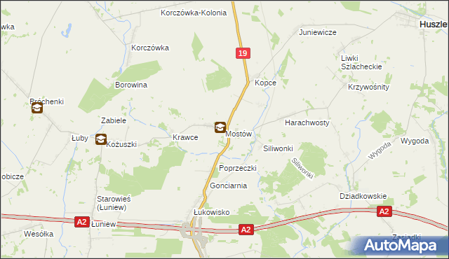 mapa Mostów, Mostów na mapie Targeo