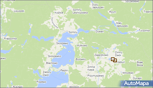 mapa Mutkowo, Mutkowo na mapie Targeo