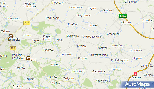 mapa Mydłów, Mydłów na mapie Targeo