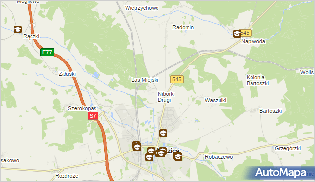 mapa Nibork Drugi, Nibork Drugi na mapie Targeo