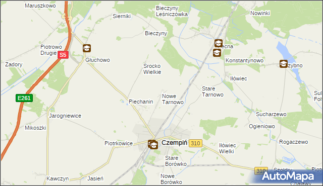 mapa Nowe Tarnowo, Nowe Tarnowo na mapie Targeo
