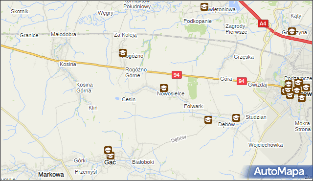 mapa Nowosielce gmina Przeworsk, Nowosielce gmina Przeworsk na mapie Targeo