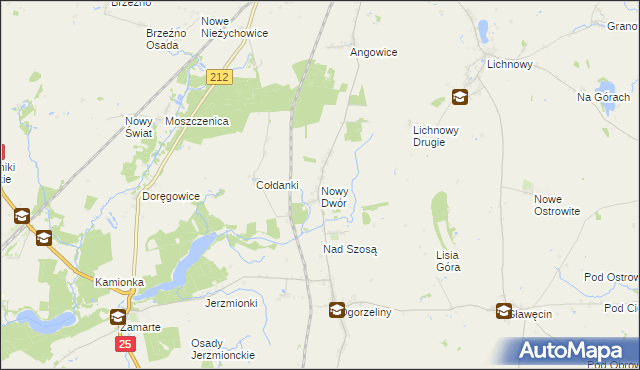 mapa Nowy Dwór gmina Chojnice, Nowy Dwór gmina Chojnice na mapie Targeo