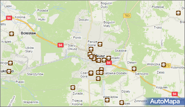 mapa Olkusz, Olkusz na mapie Targeo