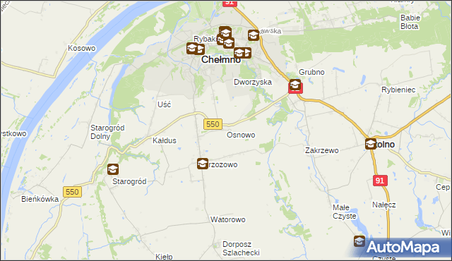 mapa Osnowo, Osnowo na mapie Targeo