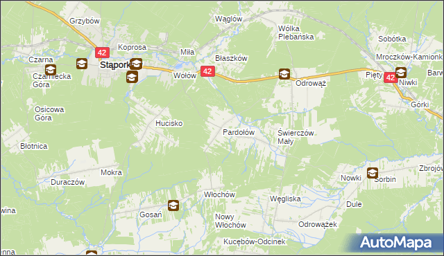 mapa Pardołów, Pardołów na mapie Targeo