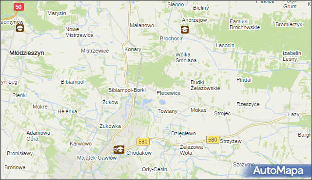 mapa Plecewice, Plecewice na mapie Targeo