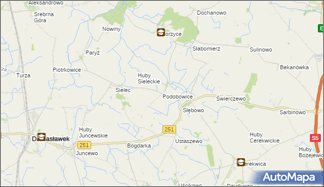 mapa Podobowice, Podobowice na mapie Targeo