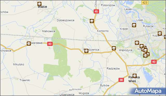 mapa Pokrzywnica gmina Reńska Wieś, Pokrzywnica gmina Reńska Wieś na mapie Targeo