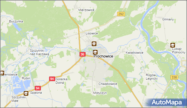 mapa Prochowice, Prochowice na mapie Targeo