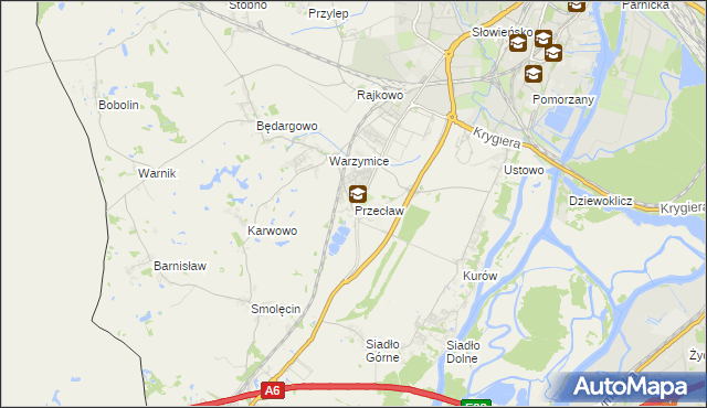 mapa Przecław gmina Kołbaskowo, Przecław gmina Kołbaskowo na mapie Targeo