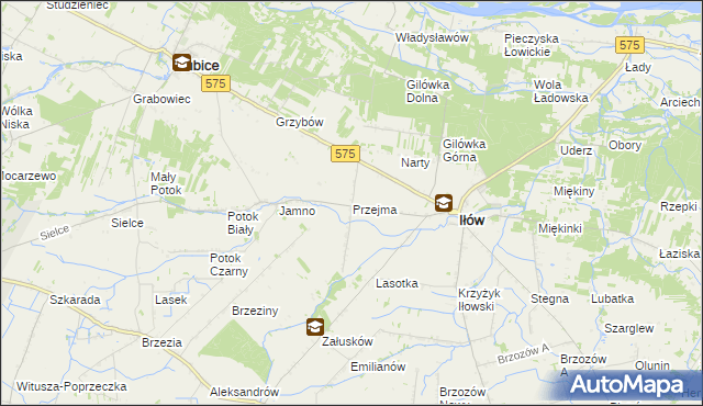 mapa Przejma gmina Iłów, Przejma gmina Iłów na mapie Targeo