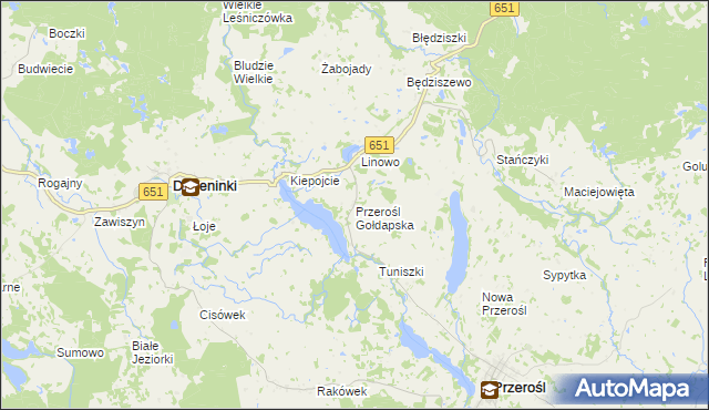 mapa Przerośl Gołdapska, Przerośl Gołdapska na mapie Targeo
