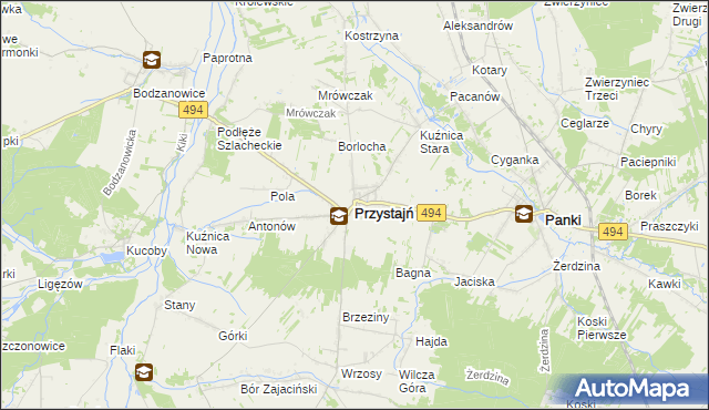 mapa Przystajń, Przystajń na mapie Targeo