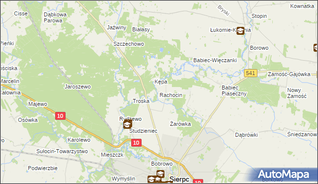 mapa Rachocin, Rachocin na mapie Targeo