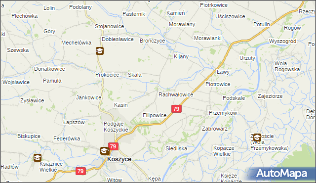 mapa Rachwałowice, Rachwałowice na mapie Targeo