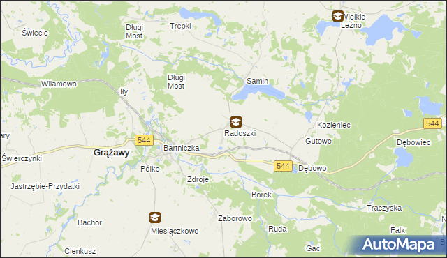 mapa Radoszki gmina Bartniczka, Radoszki gmina Bartniczka na mapie Targeo
