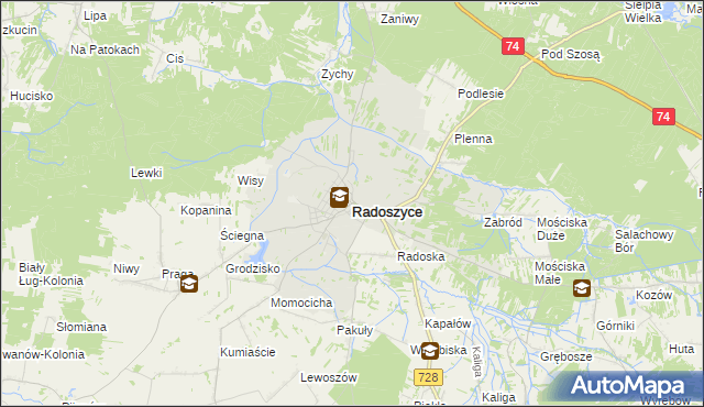 mapa Radoszyce powiat konecki, Radoszyce powiat konecki na mapie Targeo