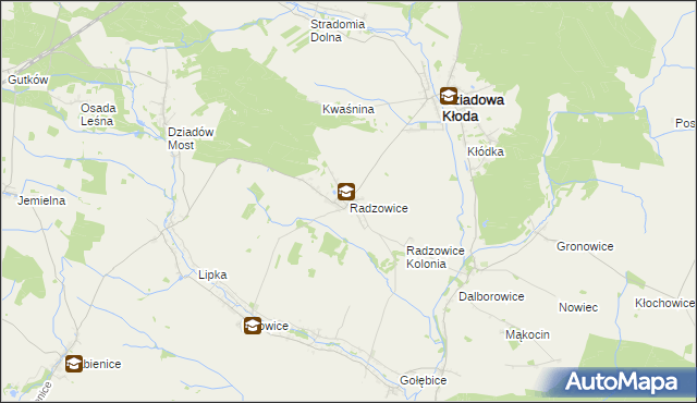 mapa Radzowice, Radzowice na mapie Targeo