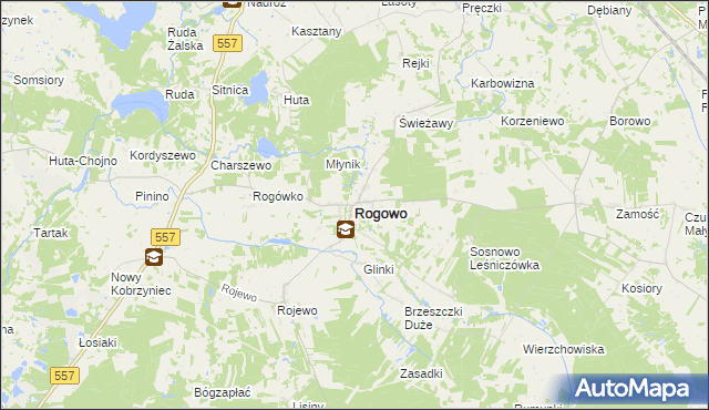 mapa Rogowo powiat rypiński, Rogowo powiat rypiński na mapie Targeo