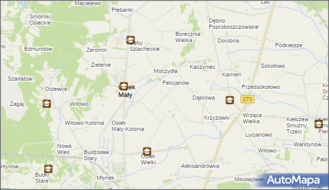 mapa Rosocha gmina Osiek Mały, Rosocha gmina Osiek Mały na mapie Targeo