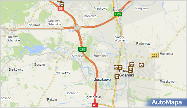 mapa Rotmanka, Rotmanka na mapie Targeo